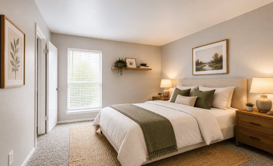 Comfortable bedroom in San Antonio apartment