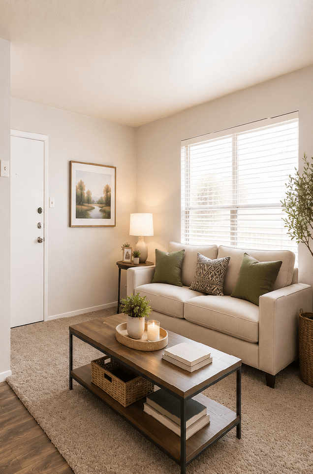 Spacious apartment living room